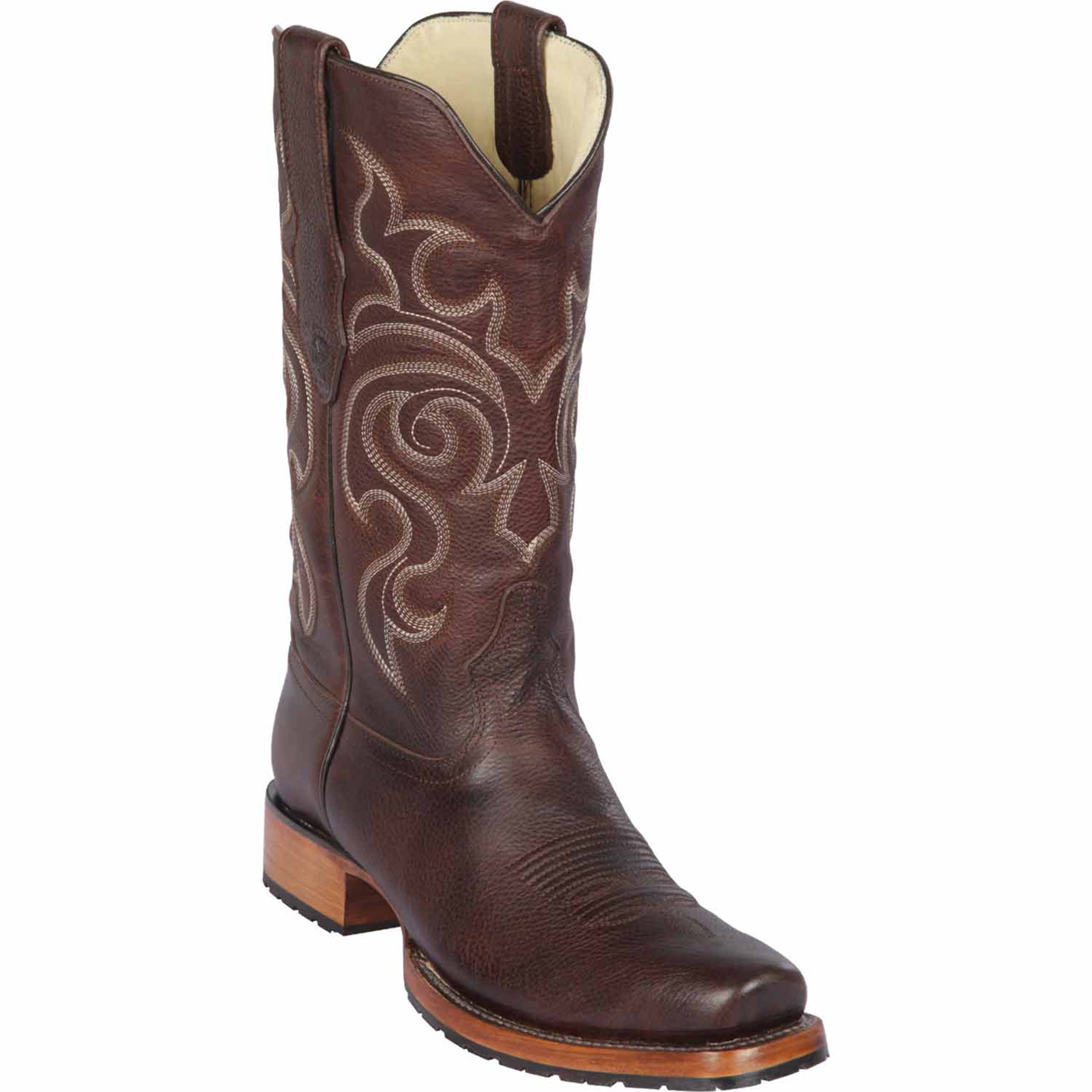 Walnut Brown Square Toe Cowboy Boots - EE