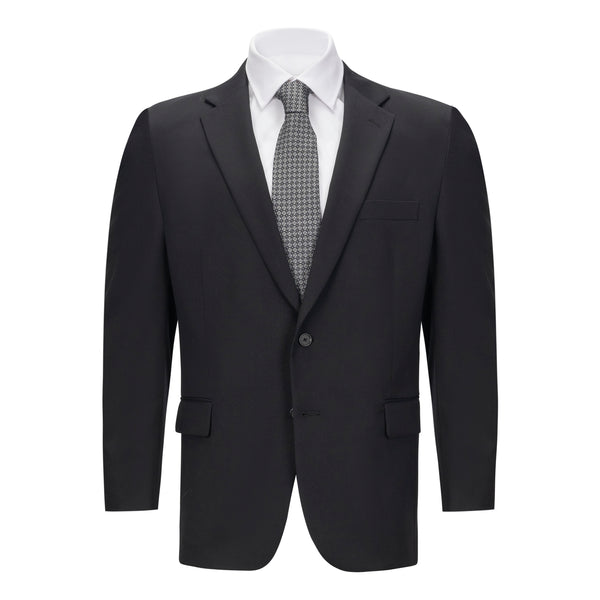 Men's Black Portly Fit Suit Separate Jacket – Classic Wool Blend Formal Blazer - 34 Short or Extra Small