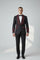 Men’s Bella Embellished Black & Royal Blue Tuxedo – 3 Piece Formal Suit with Shawl Lapel, Vest & Matching Pants