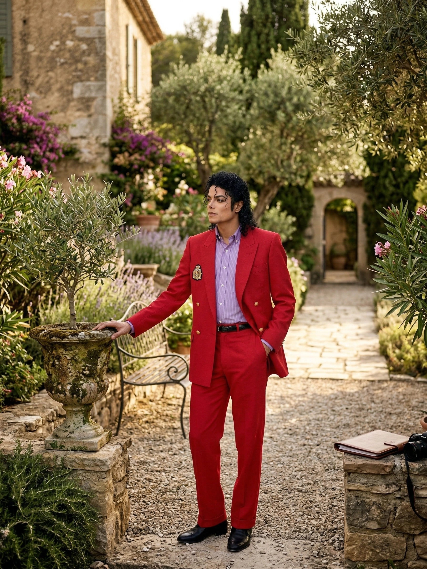 Men’s Red Suit Michael Jackson Award Ceremony Inspired Jacket – Classic Double Breasted Formal Suit , Stylish Party Dinner Jacket, Vintage Stage Wear - 34 Short or Extra Small