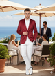 Premium Men's Burgundy  Satin Slim Fit Blazer – Elegant Party & Wedding Suit Jacket in Maroon Wine Color