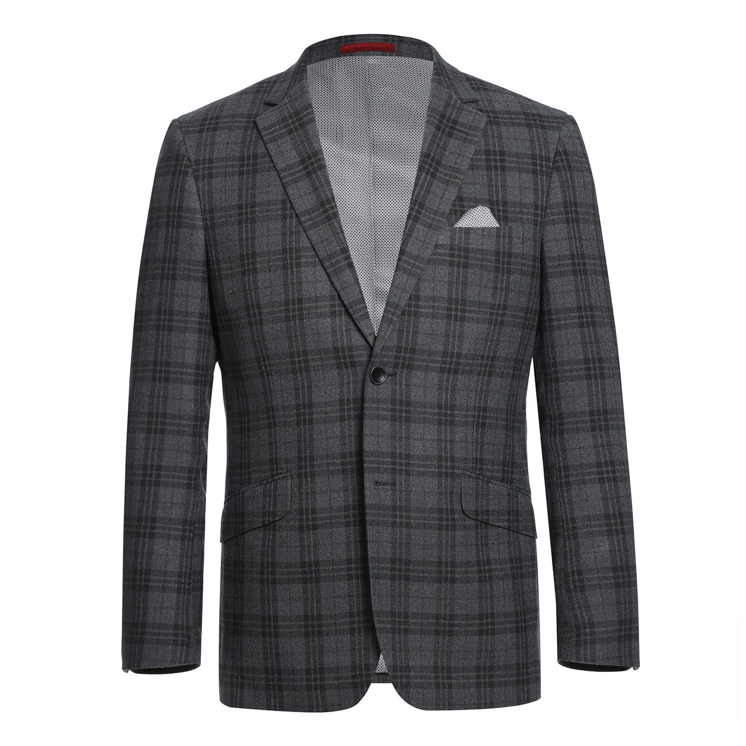 294-15 Men's Slim Fit Checked Suits - 38Lx32W