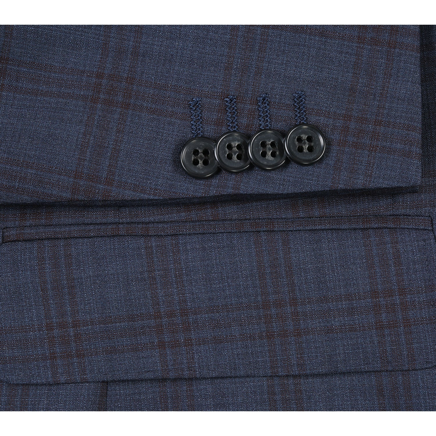 566-3 Men's Classic Fit Wool Suits - 38Lx32W