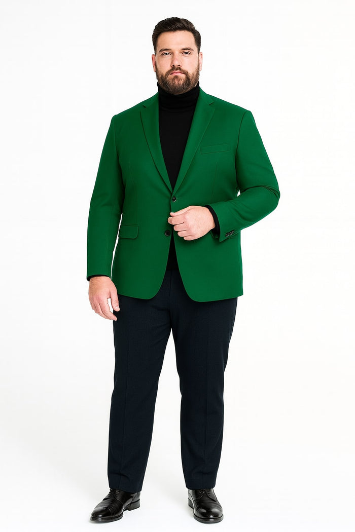 Mens Green Blazer Stylish Casual and Formal Sport Coat for Parties, Weddings and Events in Emerald Green