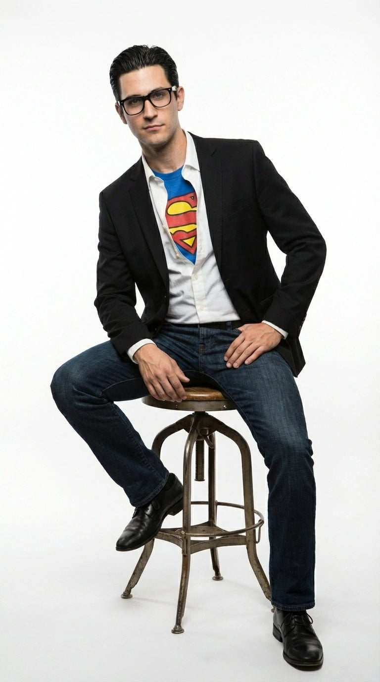 Mens Black Blazer – Clark Kent Inspired Smart Casual Office Blazer for Men Classic Everyday Formal Jacket - 36 Short
