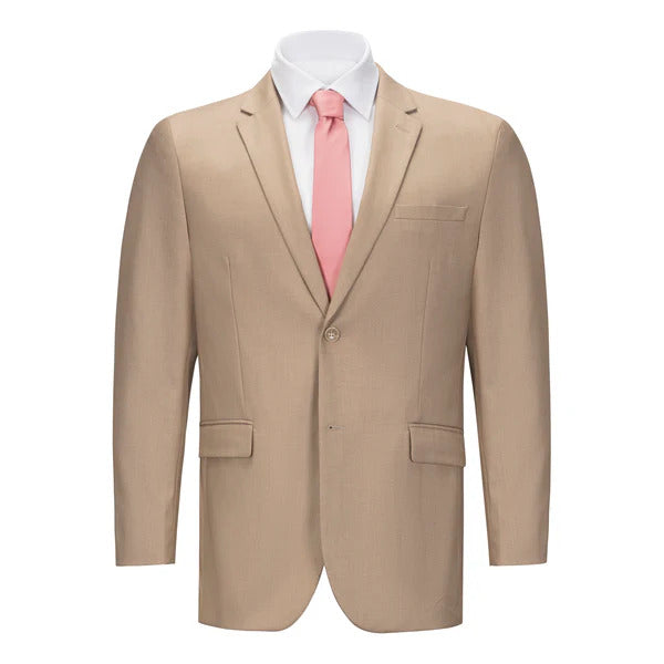 Mens Vested Tan Slim Fit Suit - 34 Short or Extra Small