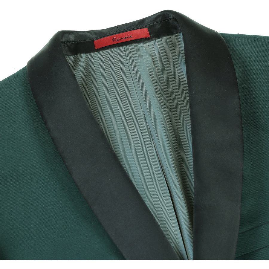"Men's Slim Fit Shawl Collar Tuxedo - Traditional Hunter Green" - 34 Short