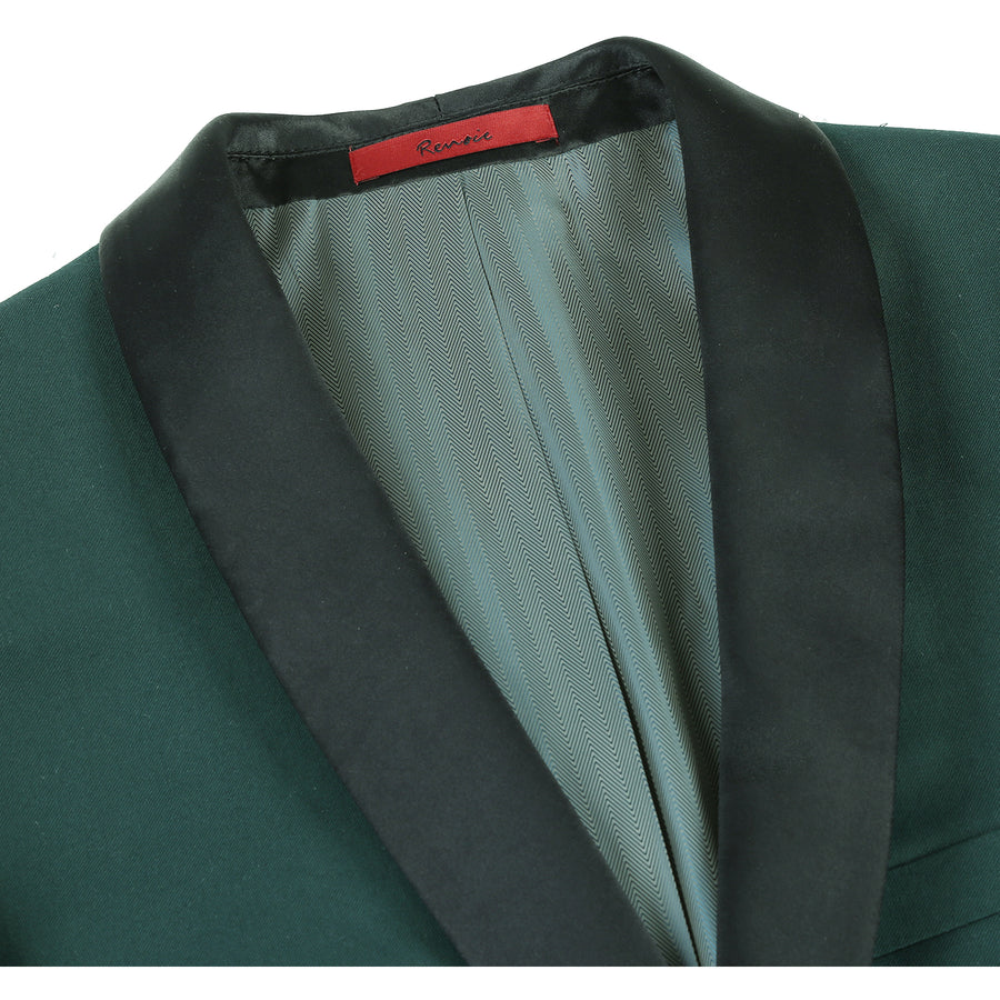 "Men's Slim Fit Shawl Collar Tuxedo - Traditional Hunter Green"