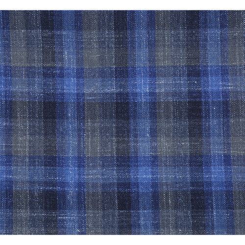 Wool Sport Coat Blazer for Men - Slim Fit, Two-Button, Navy Blue & Grey Windowpane Plaid
