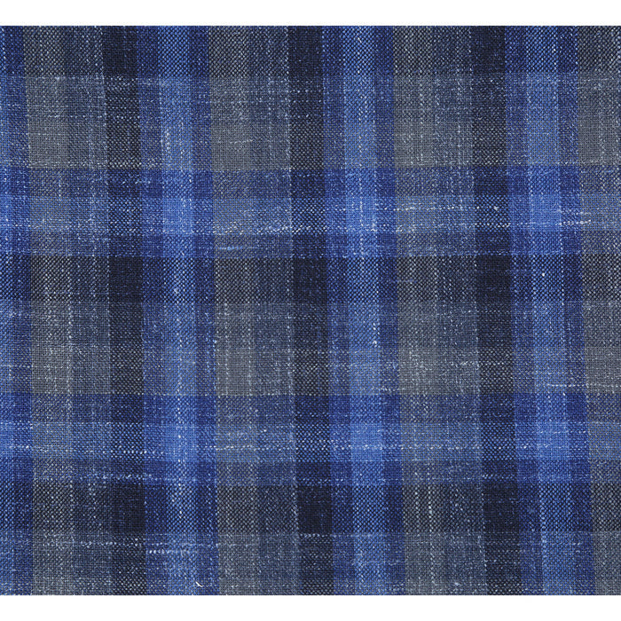 Wool Sport Coat Blazer for Men - Slim Fit, Two-Button, Navy Blue & Grey Windowpane Plaid