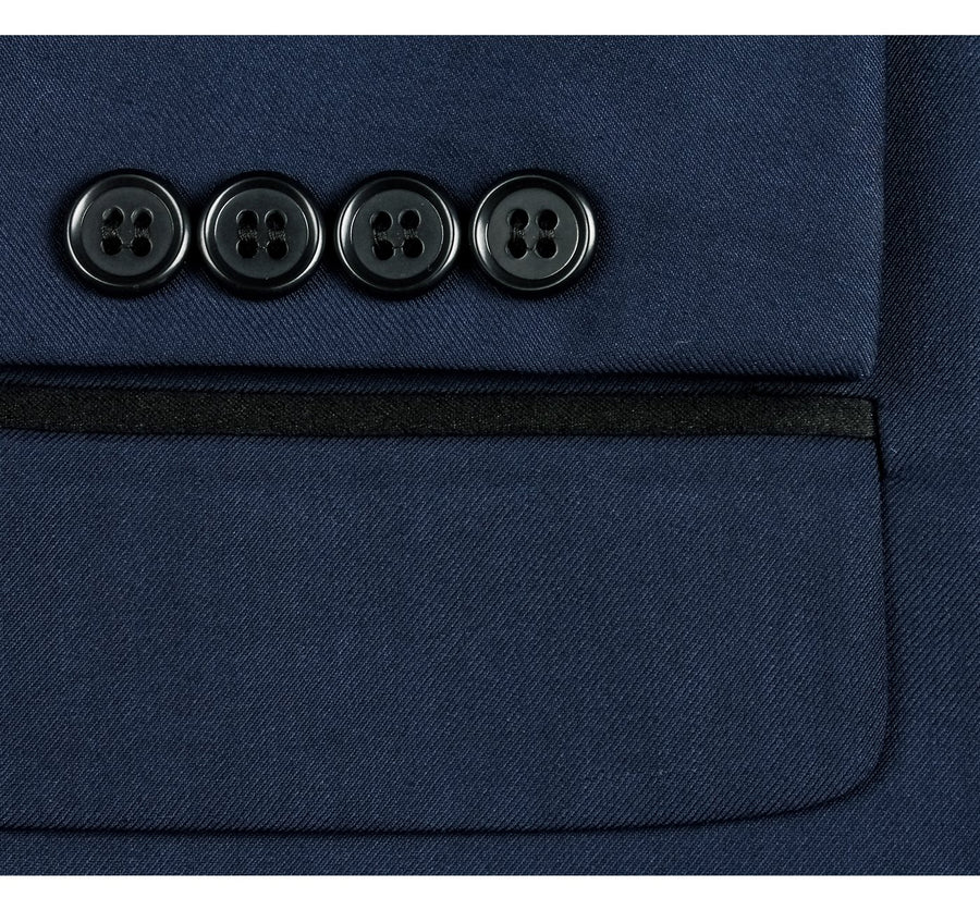 Navy Blue Slim Fit Shawl Collar Tuxedo for Men - Traditional Style - 34 Short