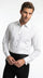 Men’s White Cotton Tuxedo Shirt with Spread Collar, French Cuffs and Pleated Front