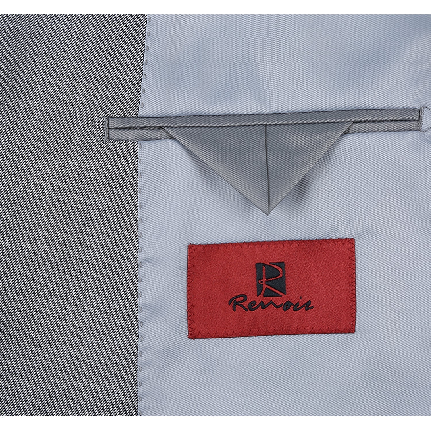 293-17 Men's Slim Fit Notch Lapels Gray Solid Suits - 38Lx32W