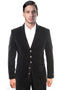 Men's Five Button Vintage Style Velvet Coats in Black