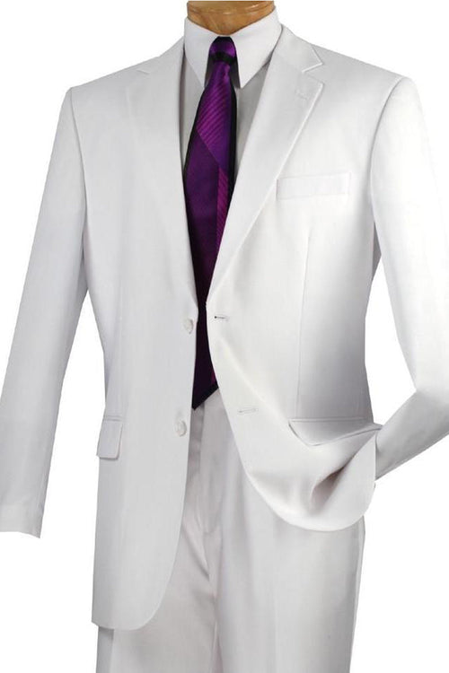 Modern Fit - Mens Basic 2 Button Modern Fit Suit in White