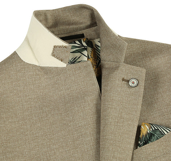 Half Canvas Slim Fit Blazer in Khaki - 38R