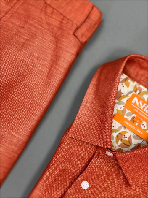Premium Linen Pant – Rust