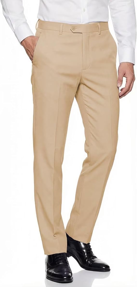 Mens Expandable Waist Business Casual Dress Pants - dress size pants : 28 Unfinished bottom