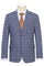 "Light Blue Slim Fit Men's Suit - Two Button, Summer Plaid Windowpane"