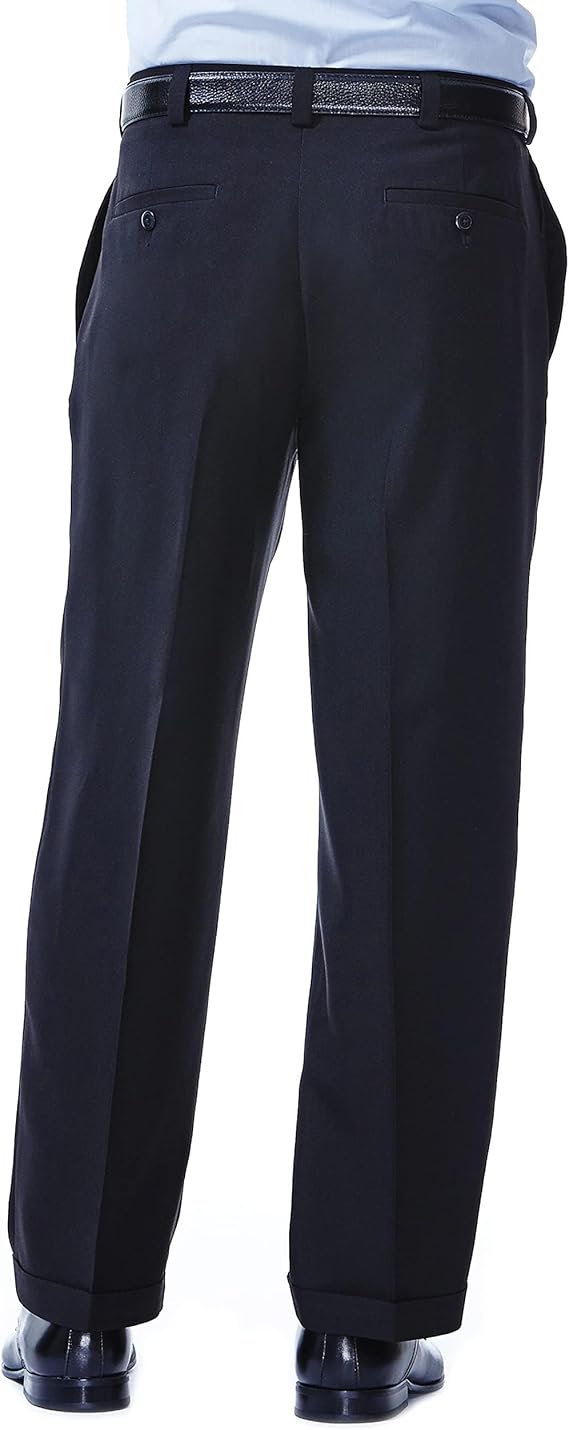 Mens E-Clo Repreve Classic Fit Pleat Front Dress Pant with Hidden Expandable Waistband - dress size pants : 28 Unfinished bottom