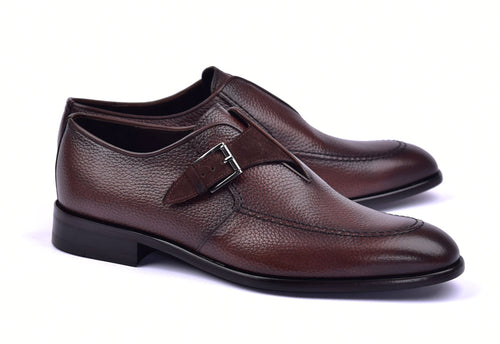 Corrente 6471 Leather Slip-On Monkstrap Shoe - Brown - Brown - Size 13
