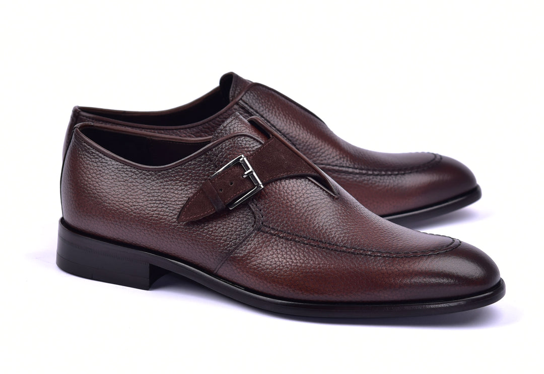 Corrente 6471 Leather Slip-On Monkstrap Shoe - Brown - Brown - Size 13