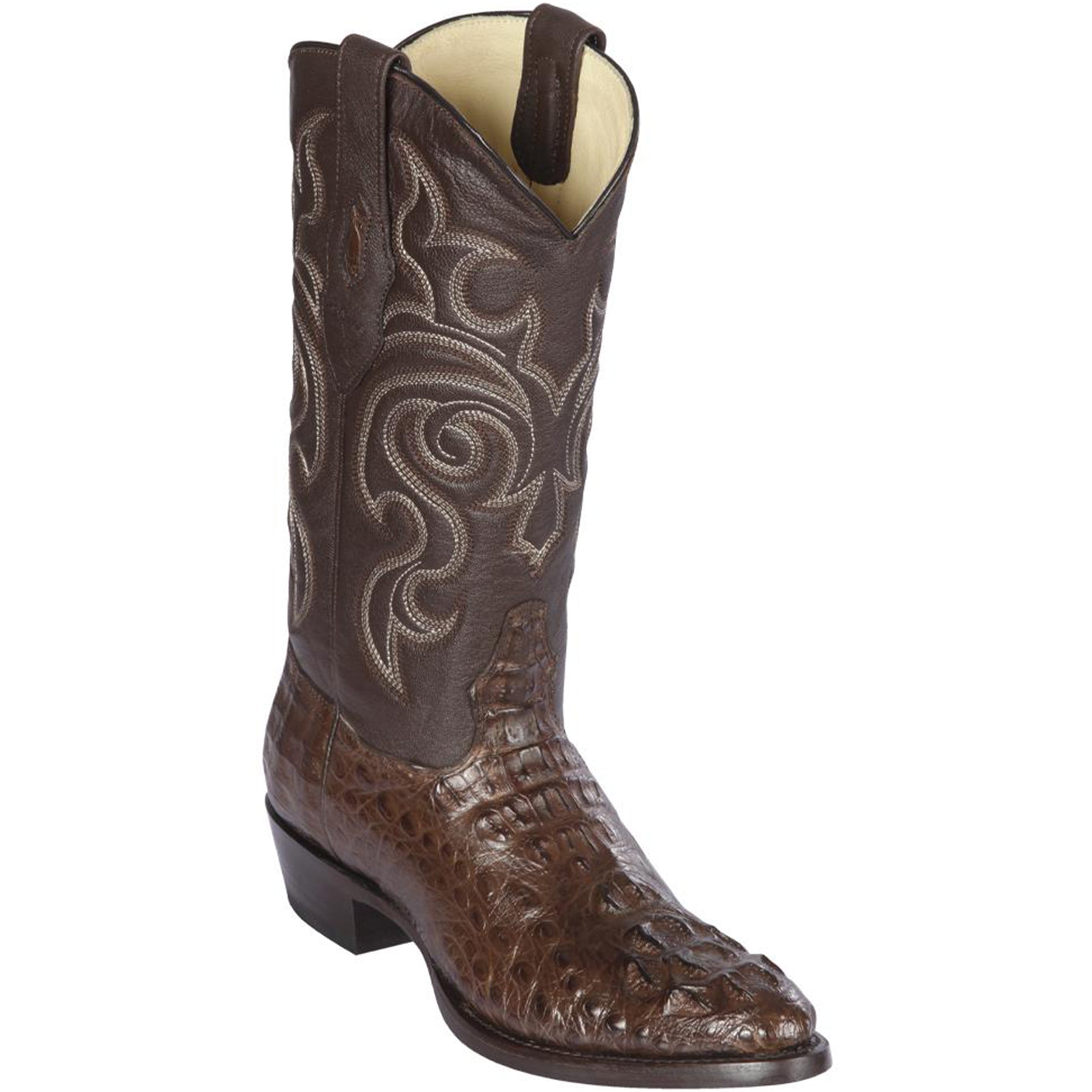 Brown Hornback Caiman Western Boots R-Toe - D