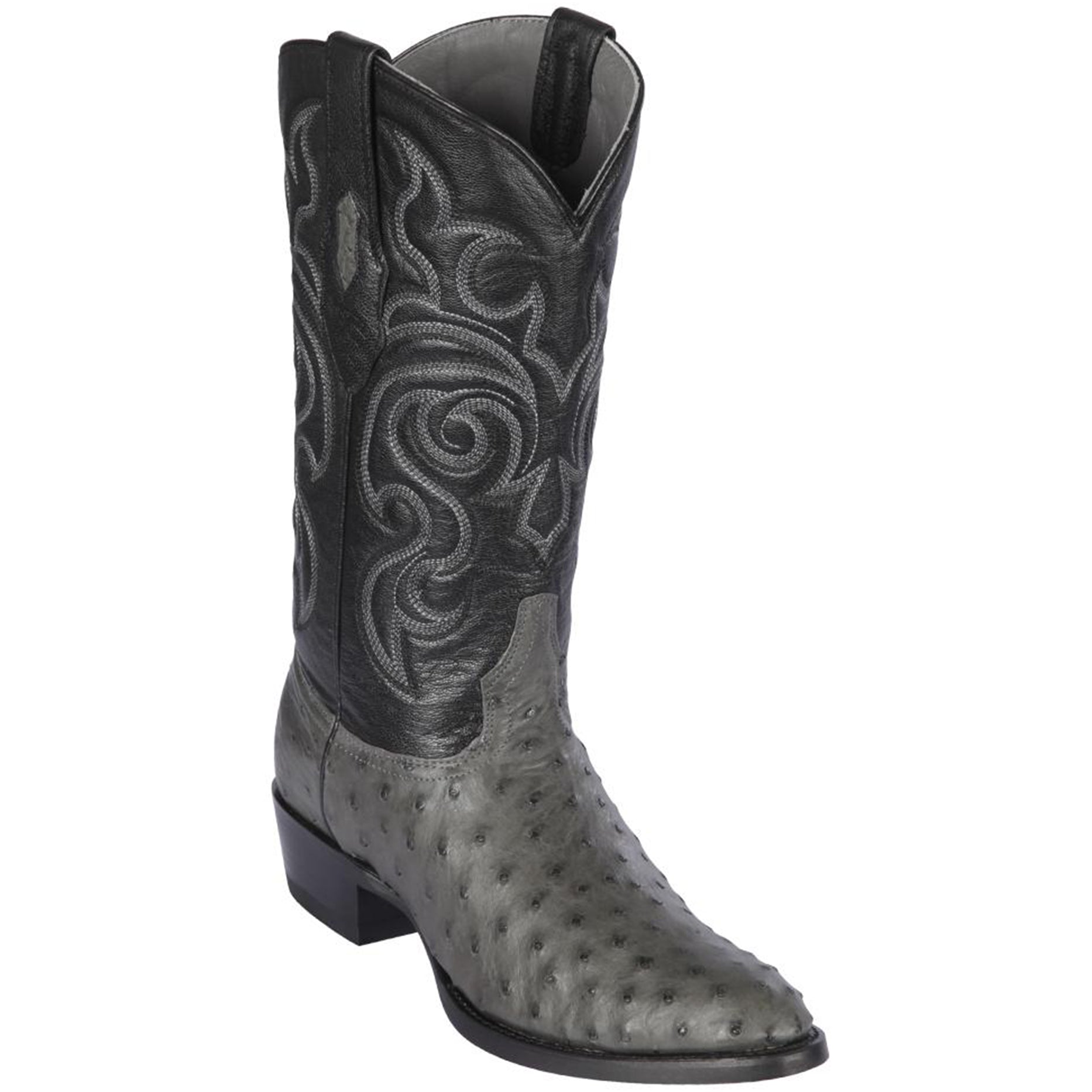 Grey Ostrich Cowboy Boots - D