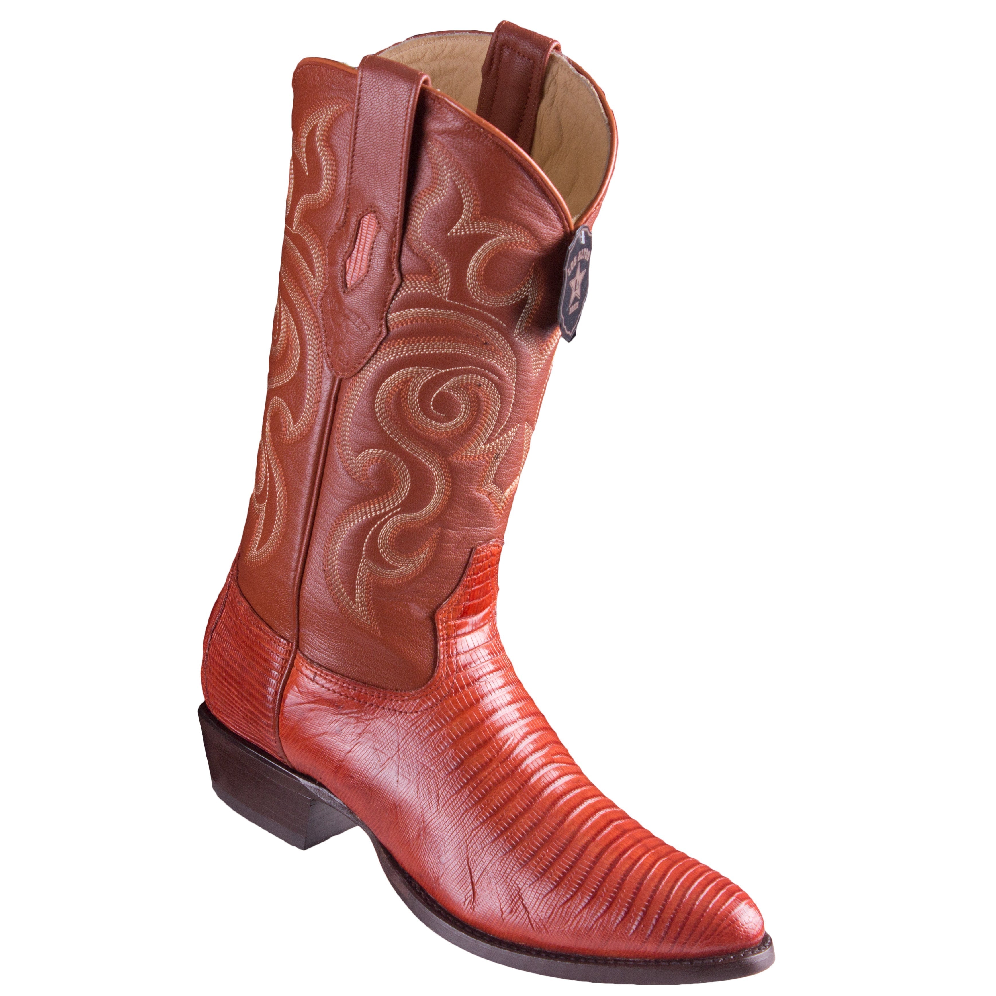 Cognac Lizard Boots R-Toe - D