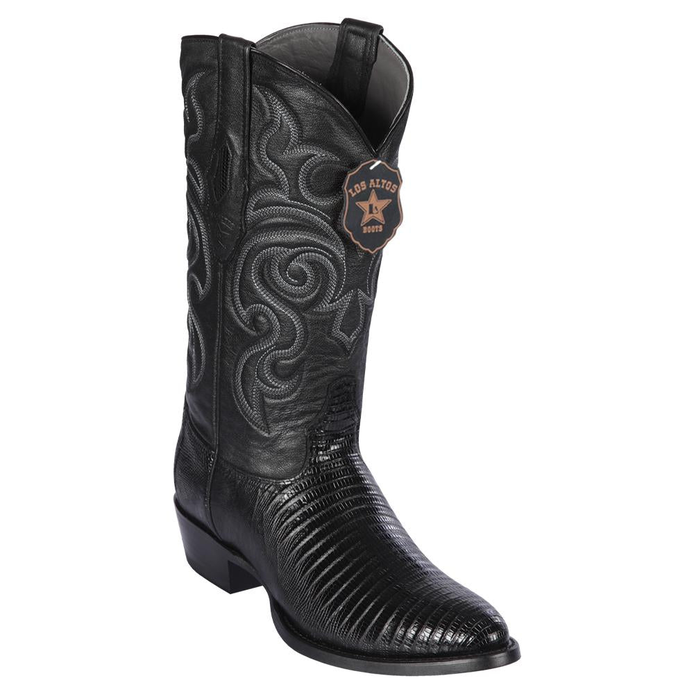 Black Lizard Cowboy Boots R-Toe - D
