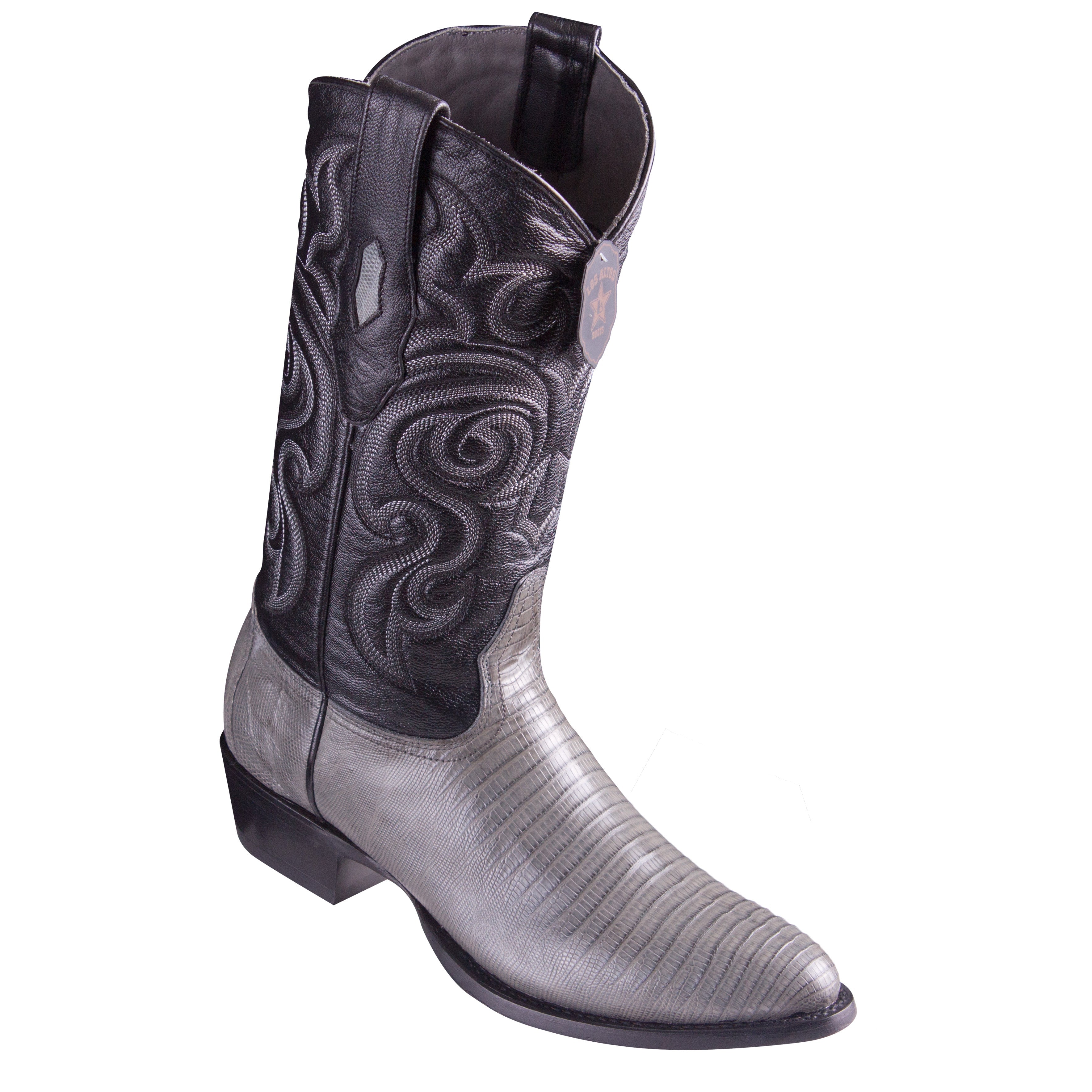 Grey Lizard Cowboy Boots R-Toe - D