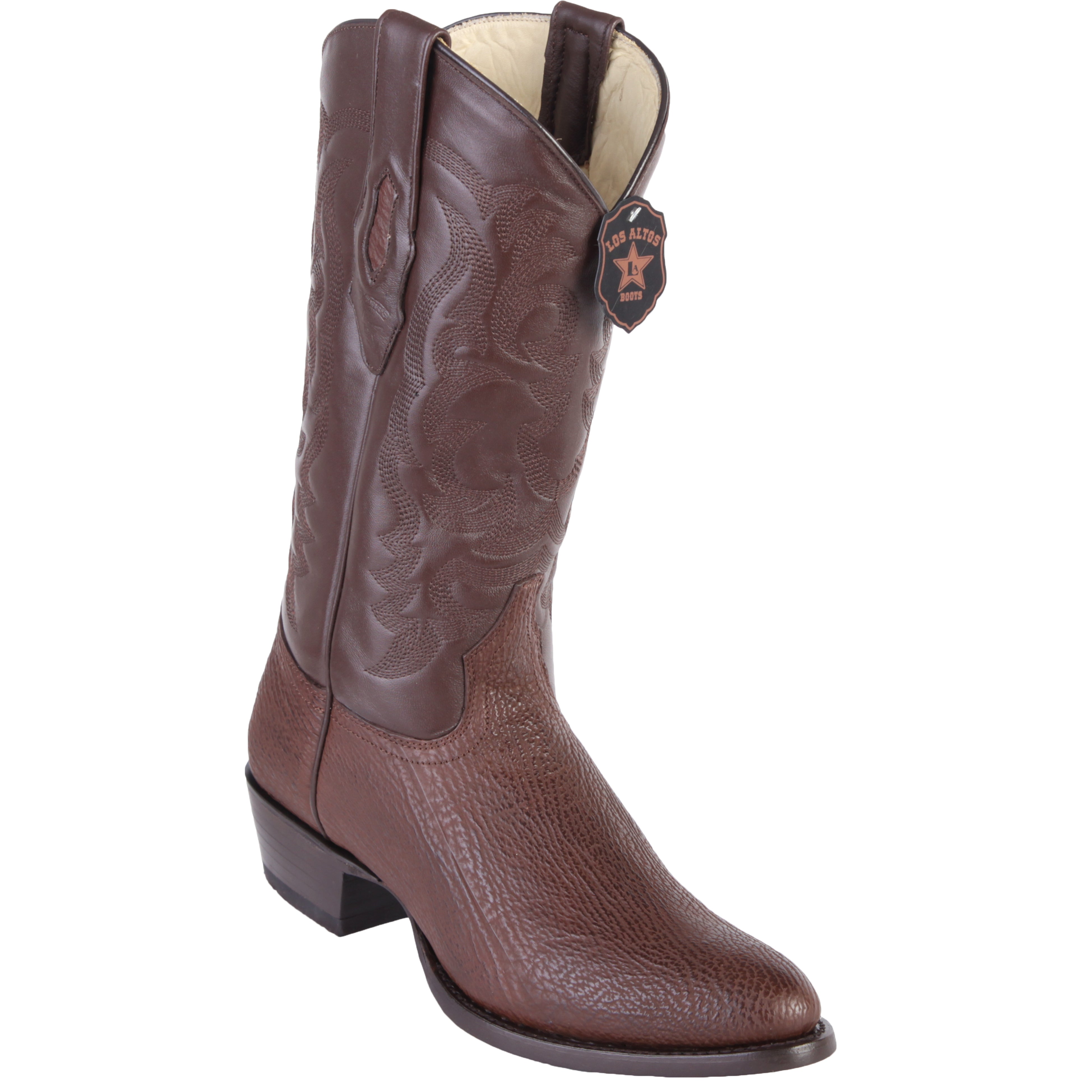 Brown Sharkskin Western Boots R-Toe - D
