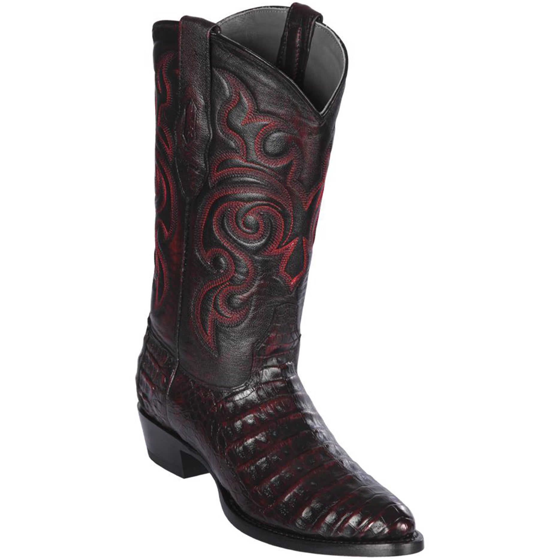 Black Cherry Caiman Boots R-Toe - D