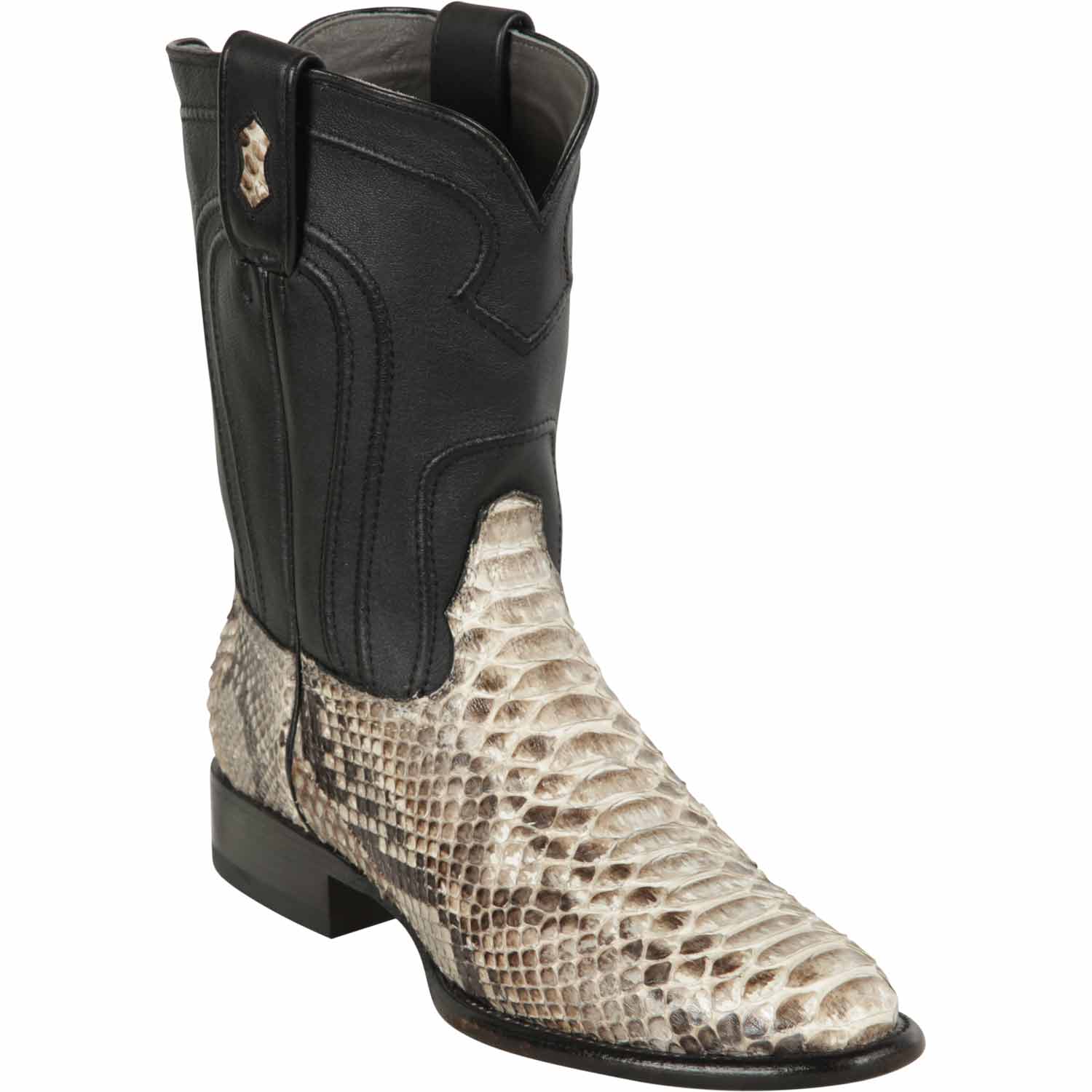 Men's Los Altos Original Python Boots Roper Toe - Cognac