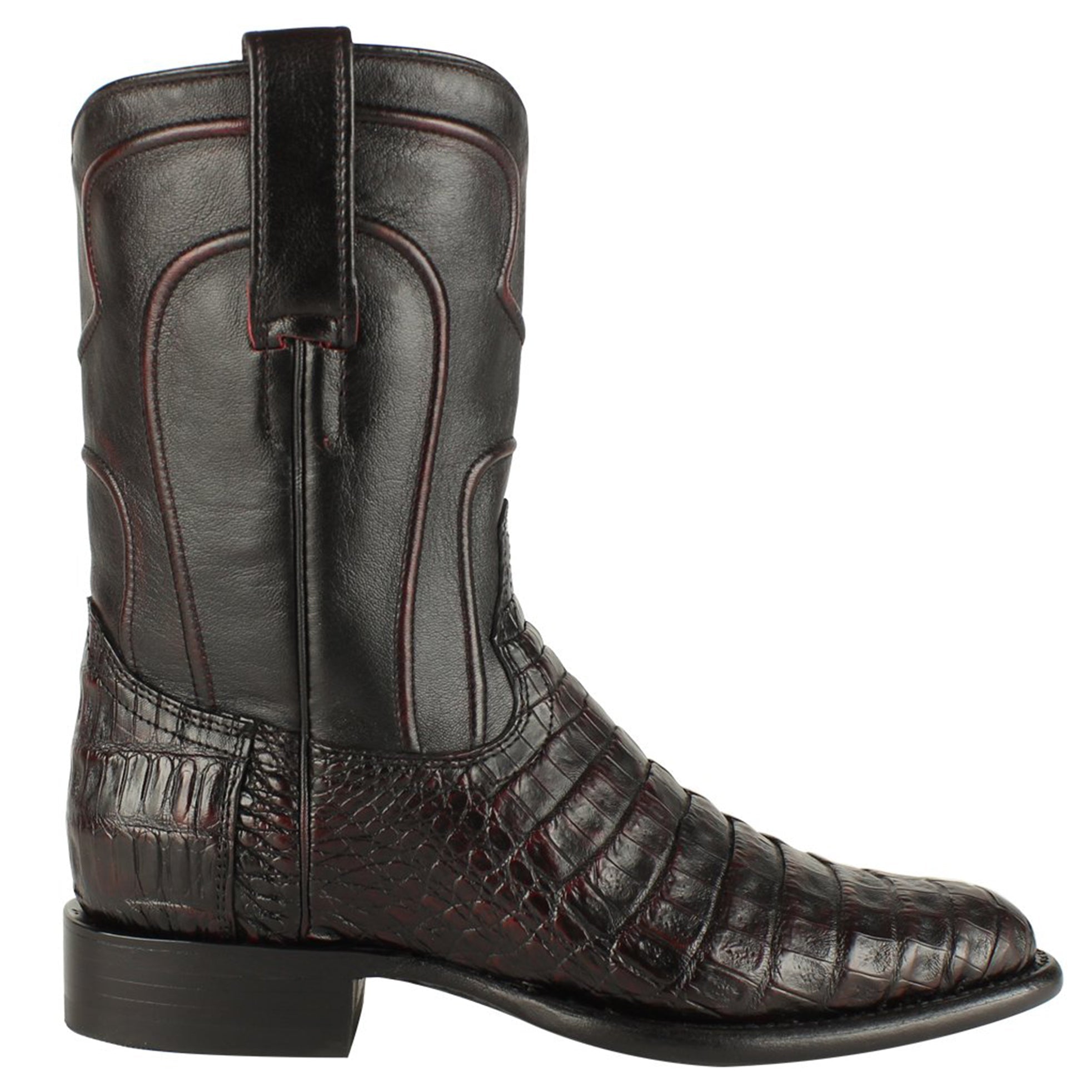 Black Cherry Caiman Roper Boots - EE