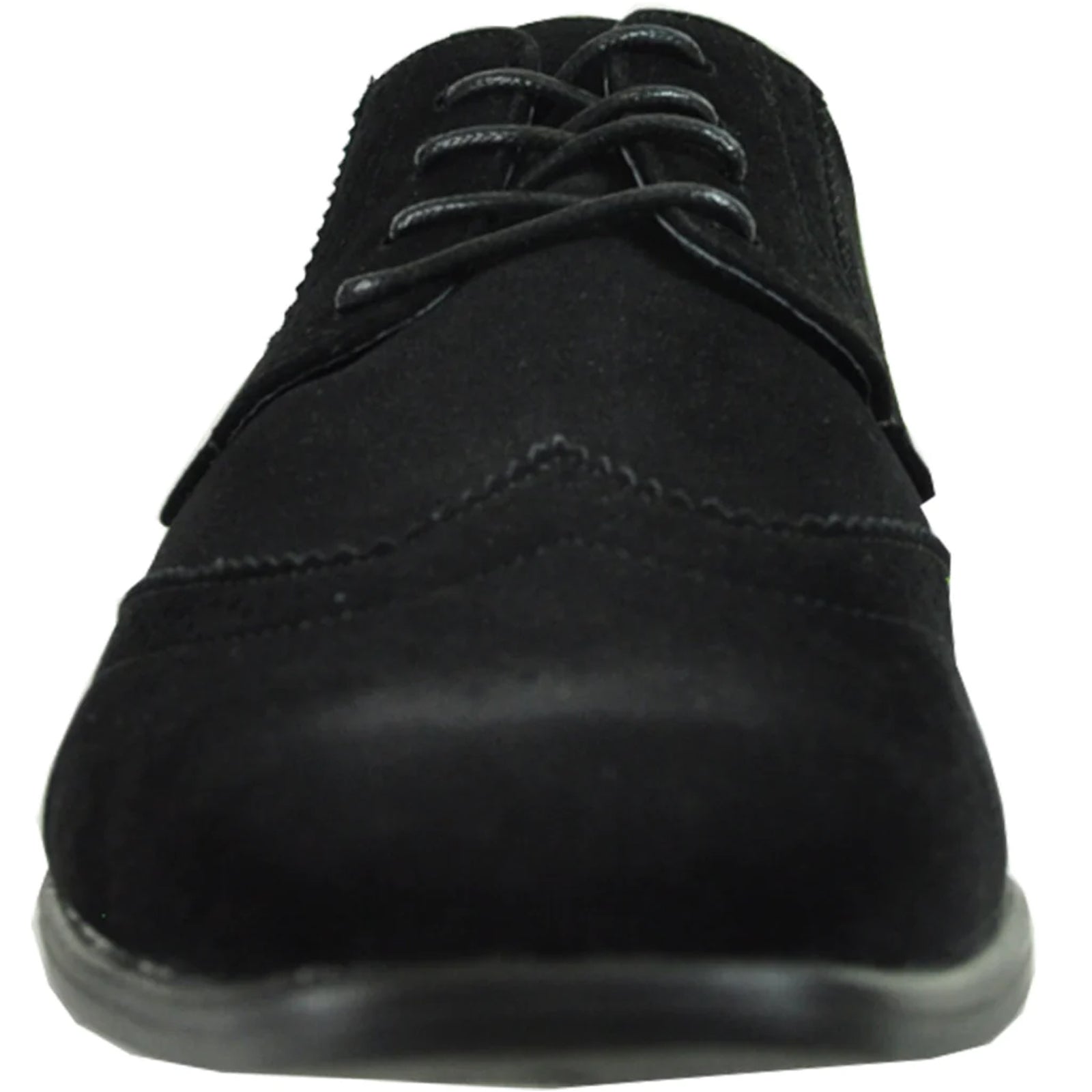 "Black Vegan Suede Wingtip Dress Shoe - Men's Wedding & Prom Lace Up"