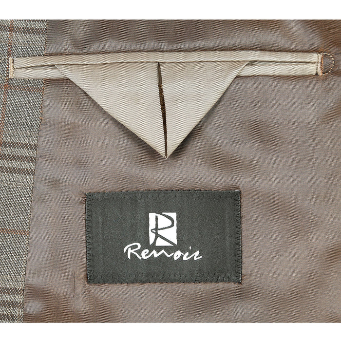 563-12 Men's Slim Fit Wool Checked Suits