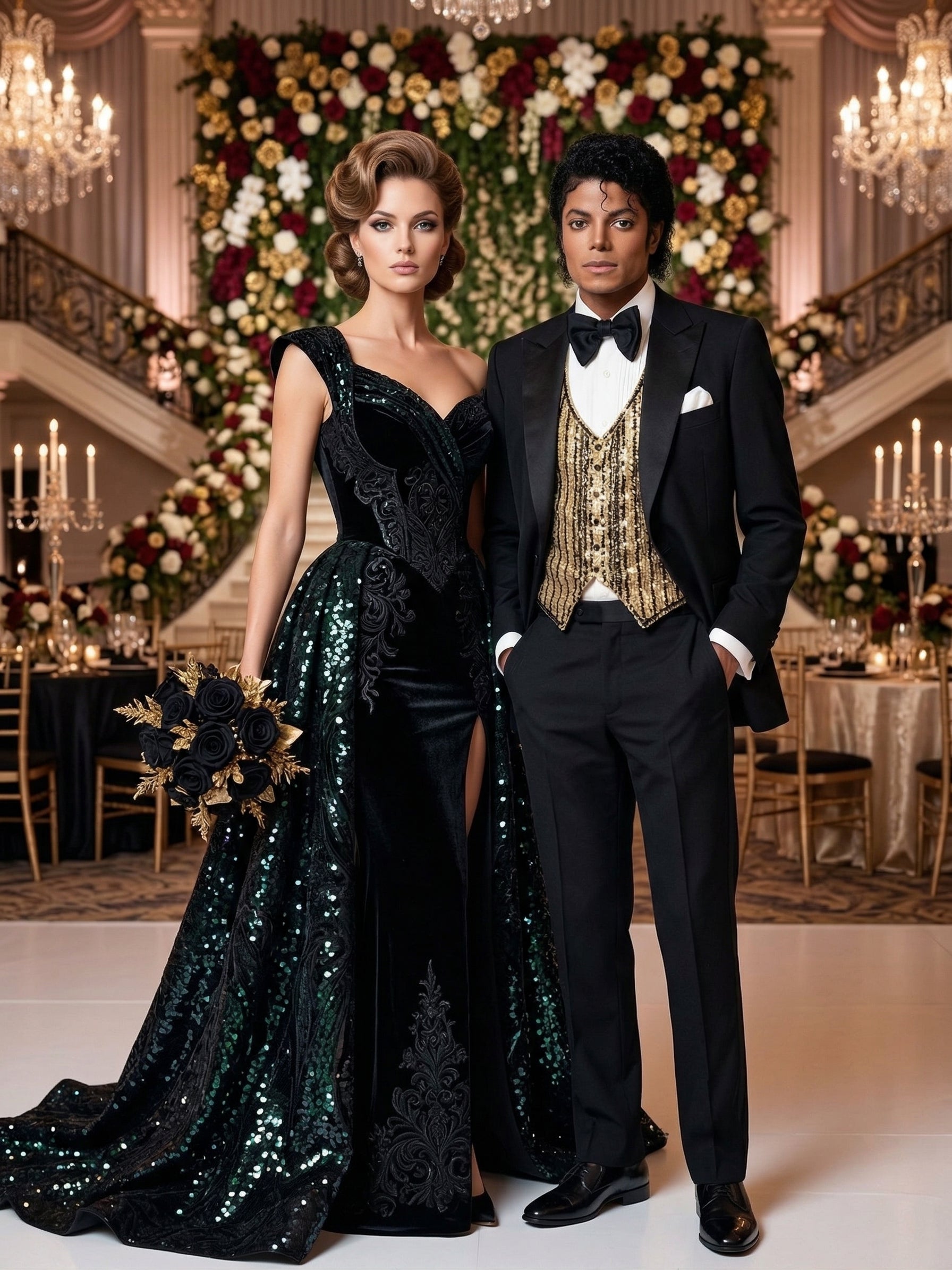 Men’s Black Tuxedo Blazer Michael Jackson Award Ceremony Vintage Jacket – Classic Formal, Elegant Party Dinner Jacket - 36 Short