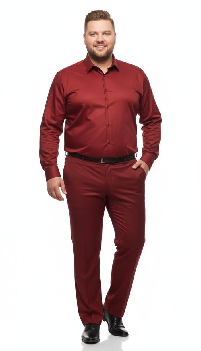 Mens Red Satin Dress Shirt Luxury Long Sleeve Formal Shirt for Parties, Weddings, and Business Wear