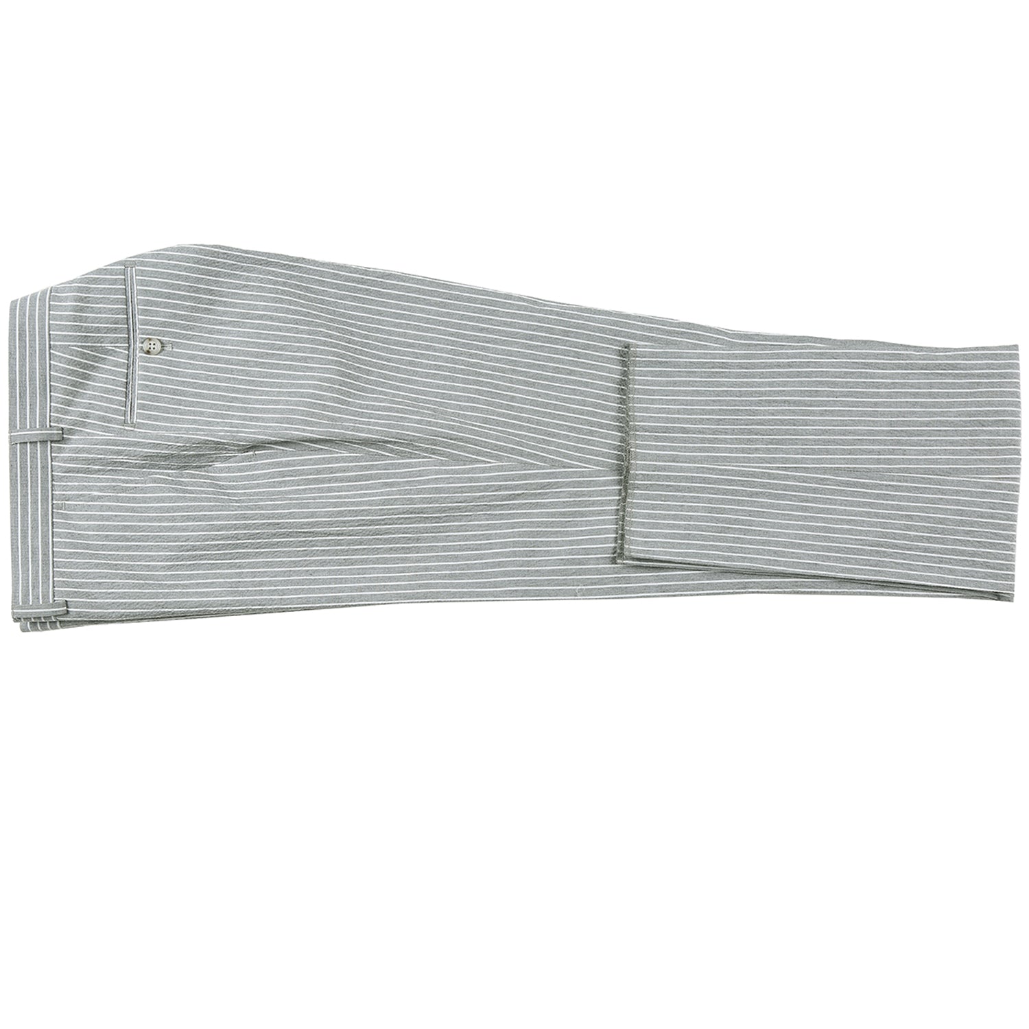 611-1 Men's Slim Fit Notch Lapels Gray Stripe Cotton Suits - 38Lx32W