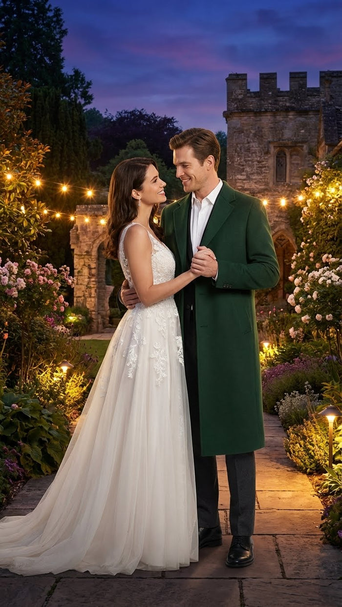 Mens Hunter Green Full-Length Wool Overcoat Classic Winter Dress Coat for Formal and Casual Wear Topcoat Mens Wintercoat