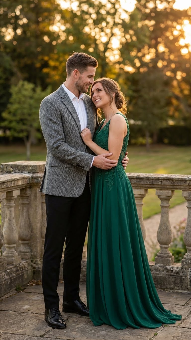 Men’s Grey Harris Tweed Blazer Jacket, Classic Herringbone Wool Sport Coat for Business Casual - 36 Short