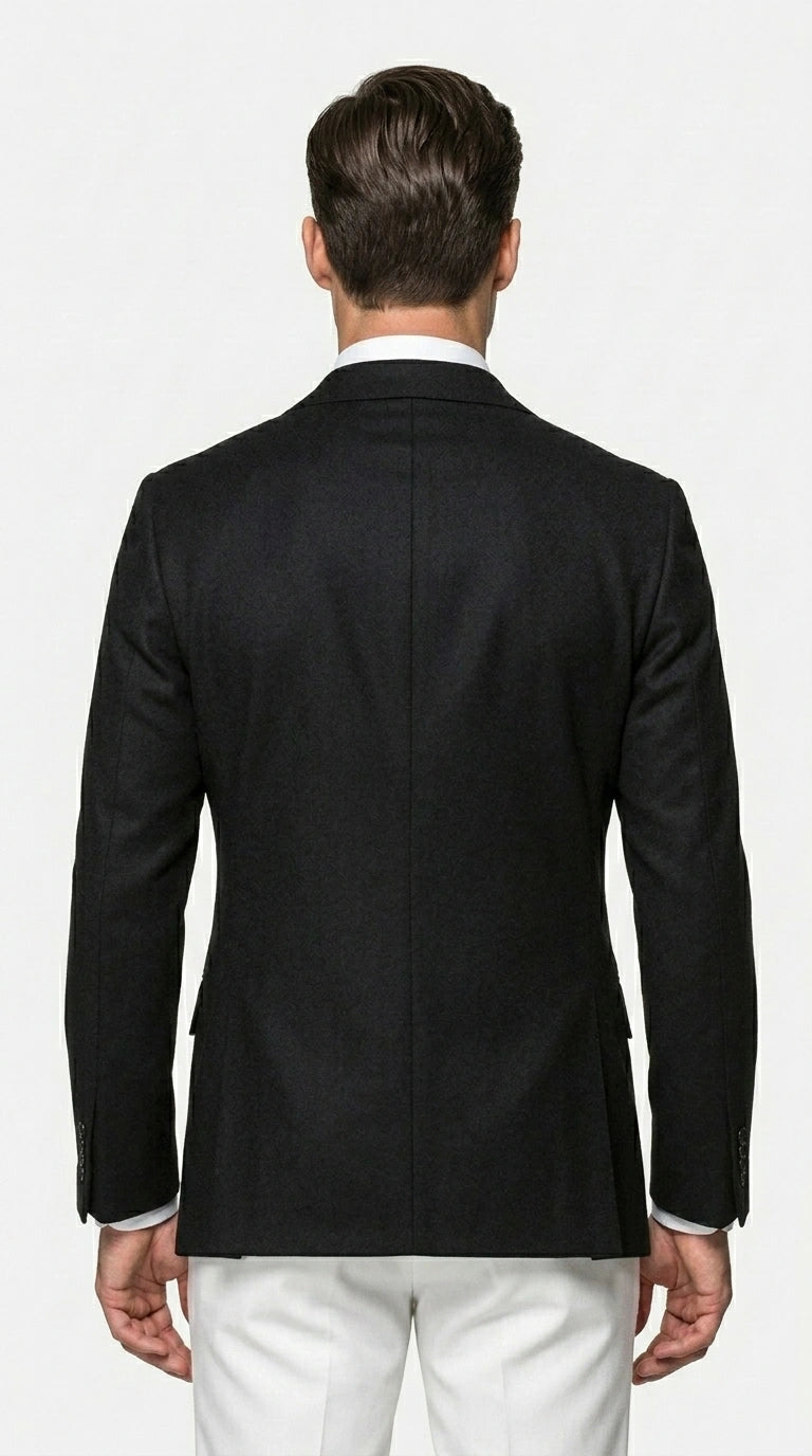 Men’s Black Double Breasted Blazer, Formal Wedding Business Casual Sport Coat Jacket - 36 Short