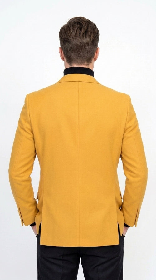 Men’s Mustard Gold Blazer, Fashion Sport Coat Wedding Party Church Dress Jacket