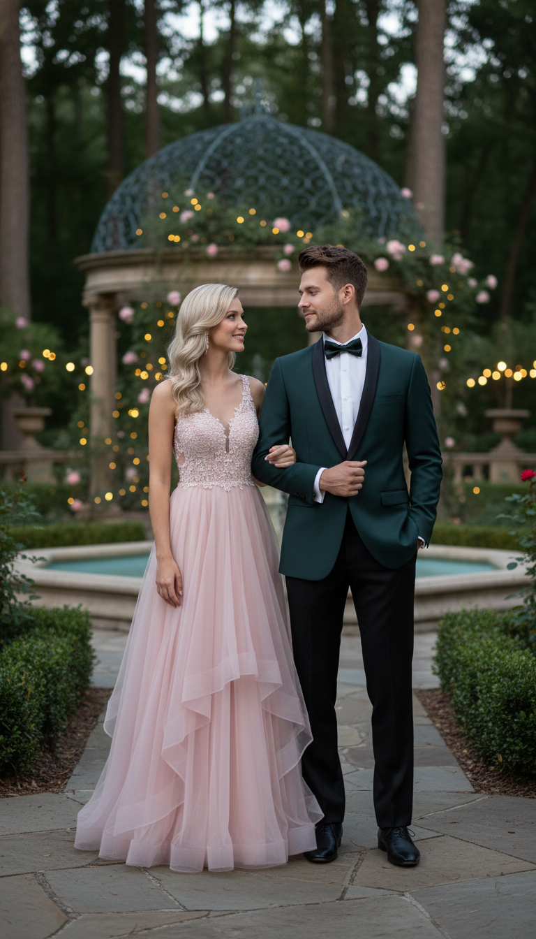 Men’s Green Tuxedo Suit – Slim Fit Jacket with Black Satin Shawl Lapel and Black Pants in Hunter Green - 34 Short or Extra Small