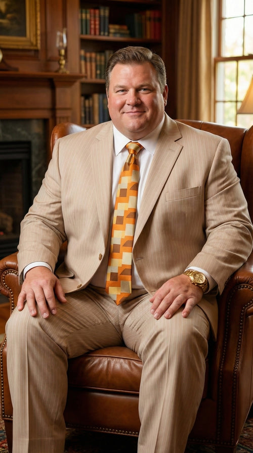 Vitali Mens Natural Beige Pinstripe Suit Summer Tan Pinstripe  Weddings and Business Wear