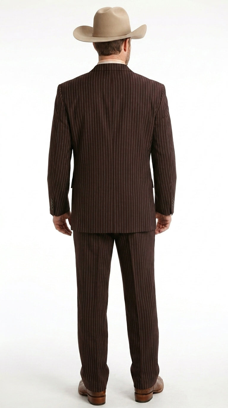Men’s Pinstripe Western Suit – Classic Formal Blazer and Pant Set for Wedding, Traje Para Hombre Cowboy Style - 34 Short or Extra Small
