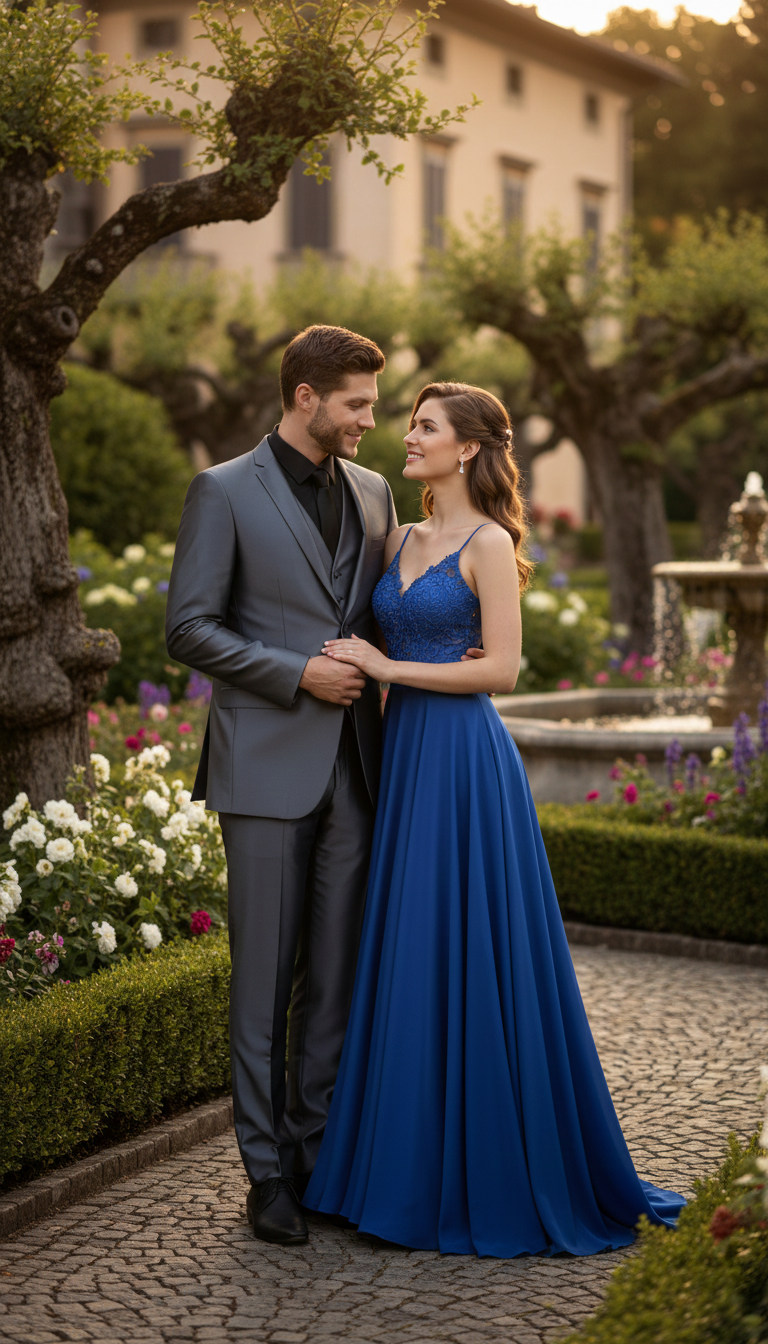 Menâ€™s Dark Grey Shiny Two-Piece Suit â€“ Slim Fitted Formal Jacket and Tailored Pants - Sateen Metalic in Charcoal Gray Color - 34 Short or Extra Small