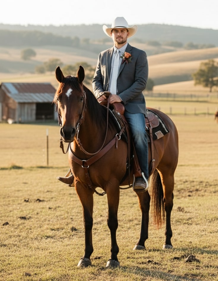 Mens Western Style Blazer â€“ Classic Gray Cowboy Suit Jacket for Weddings, Country Events and Formal Wear in Grey Color - 36 Short
