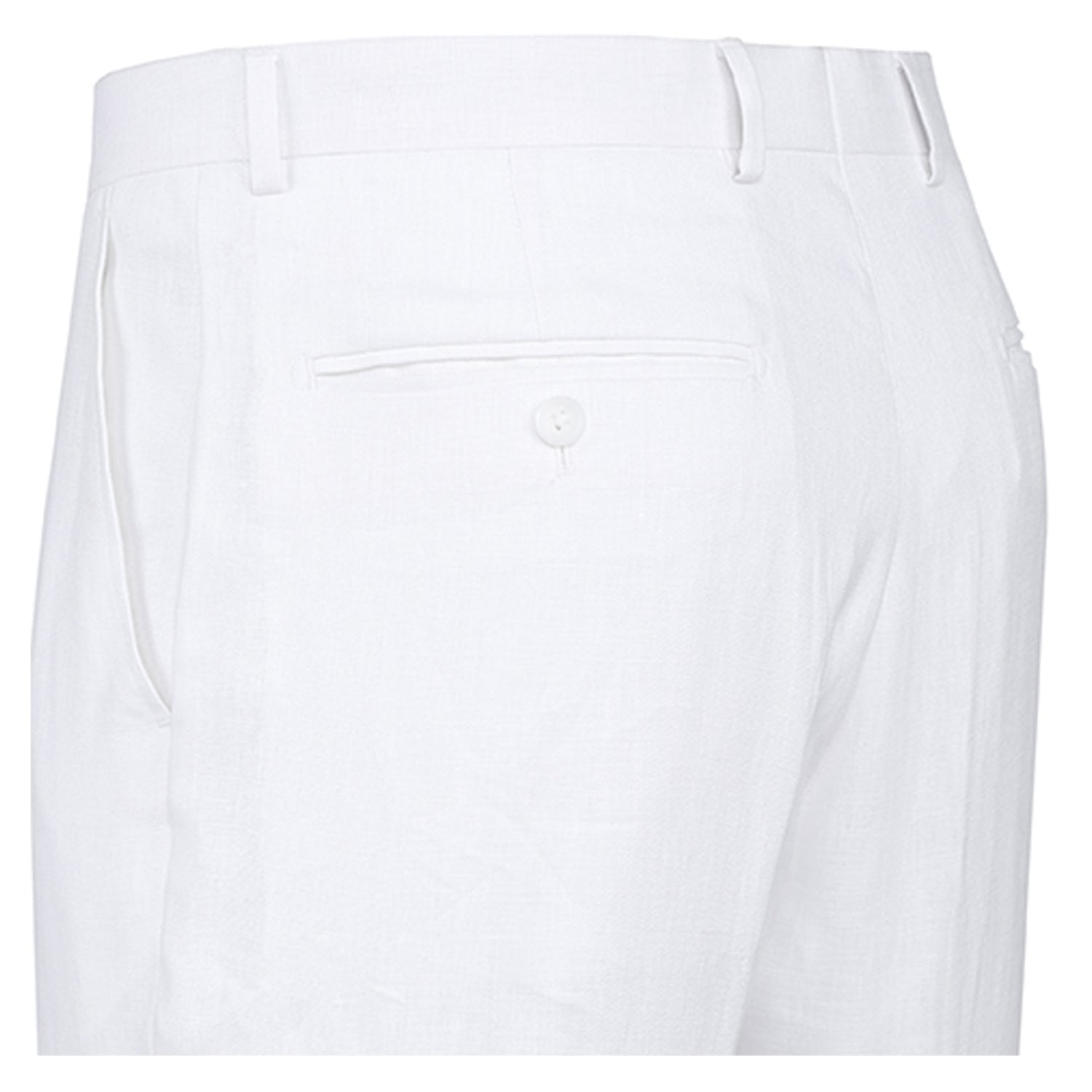 601-20 Men's Notch Lapels White Solid Linen Suits - 38Lx32W